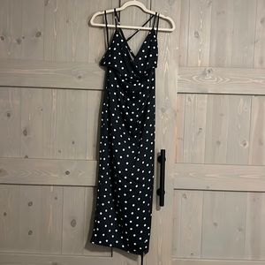 Bardot Navy and White Polka Dot Maxi Dress